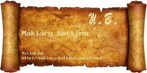 Makláry Bettina névjegykártya